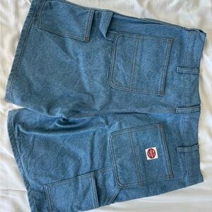 Only NY Men’s Denim Carpenter Shorts with Patch Pocket - Blue